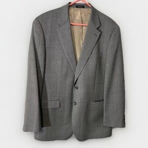 Izod Men’s suit Jacket Size 44 sports coat Brown Herringbone Tweed Business